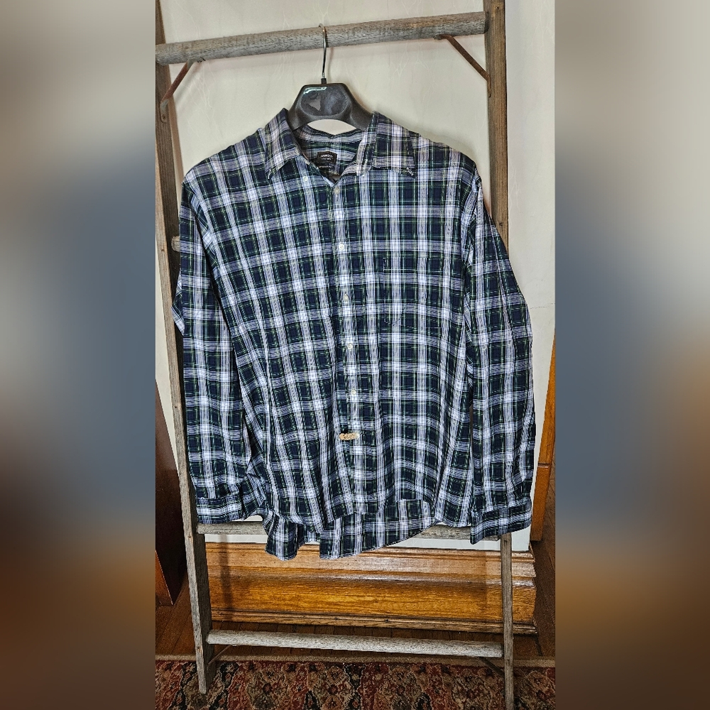 Arrow Men's Blue And Green Plaid Shirt